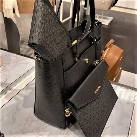 65% OFF NWT Michael Kors Maisie 3-In-1 Tote Pebbled Leather LRG Tote MSRP $678 - Picture 2 of 12